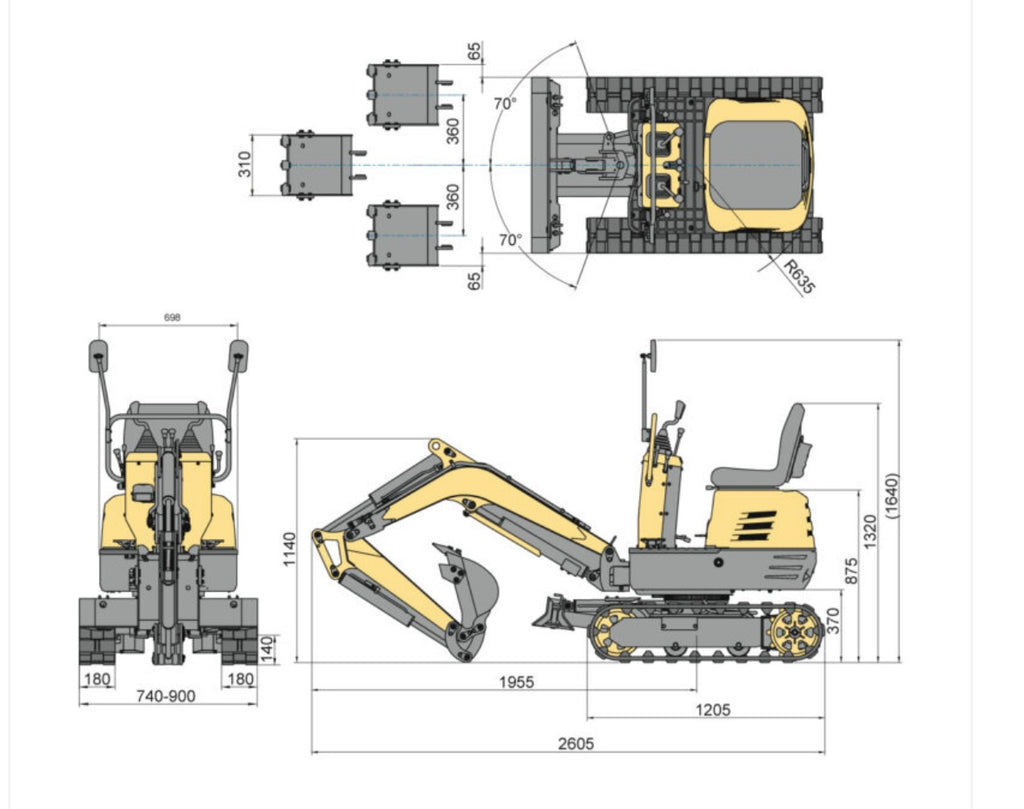 AgriDolomiti SZ-E800BA – Miniescavatore compatto 800 kg