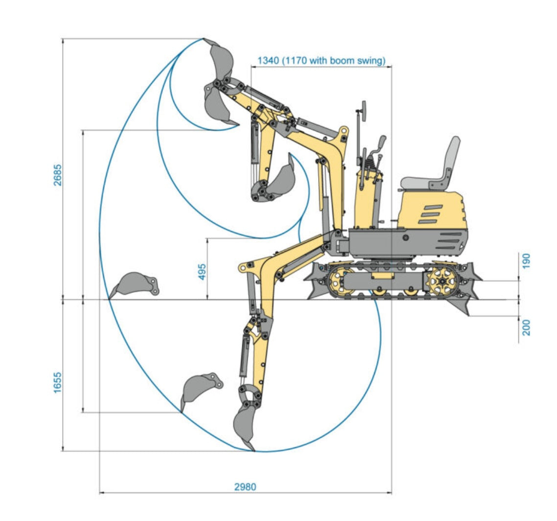 AgriDolomiti SZ-E800BA – Miniescavatore compatto 800 kg