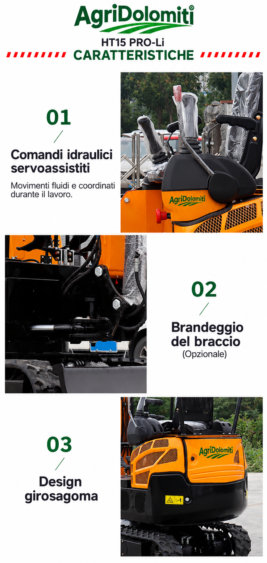 Miniescavatore AgriDolomiti HT15PRO – 1.500 kg